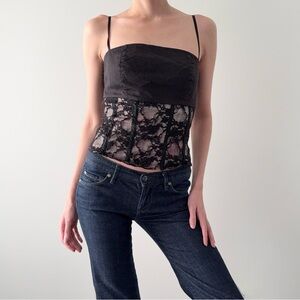 Rinascimento black and pink lace corset